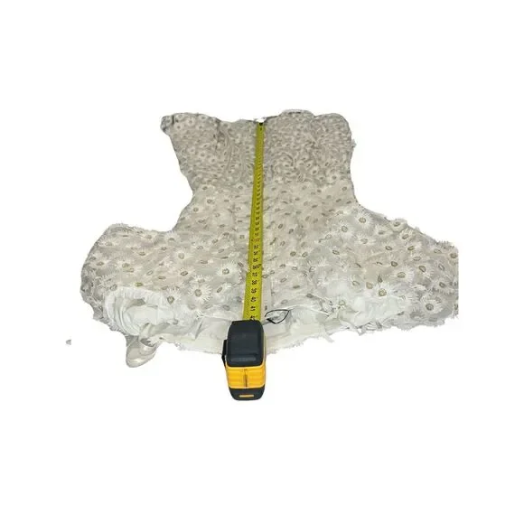 ASOS EDITION Ivory Embroidered Daisy Midi Dress UK 8 / US 4 – NWT Puff Sleeve - Picture 5 of 13